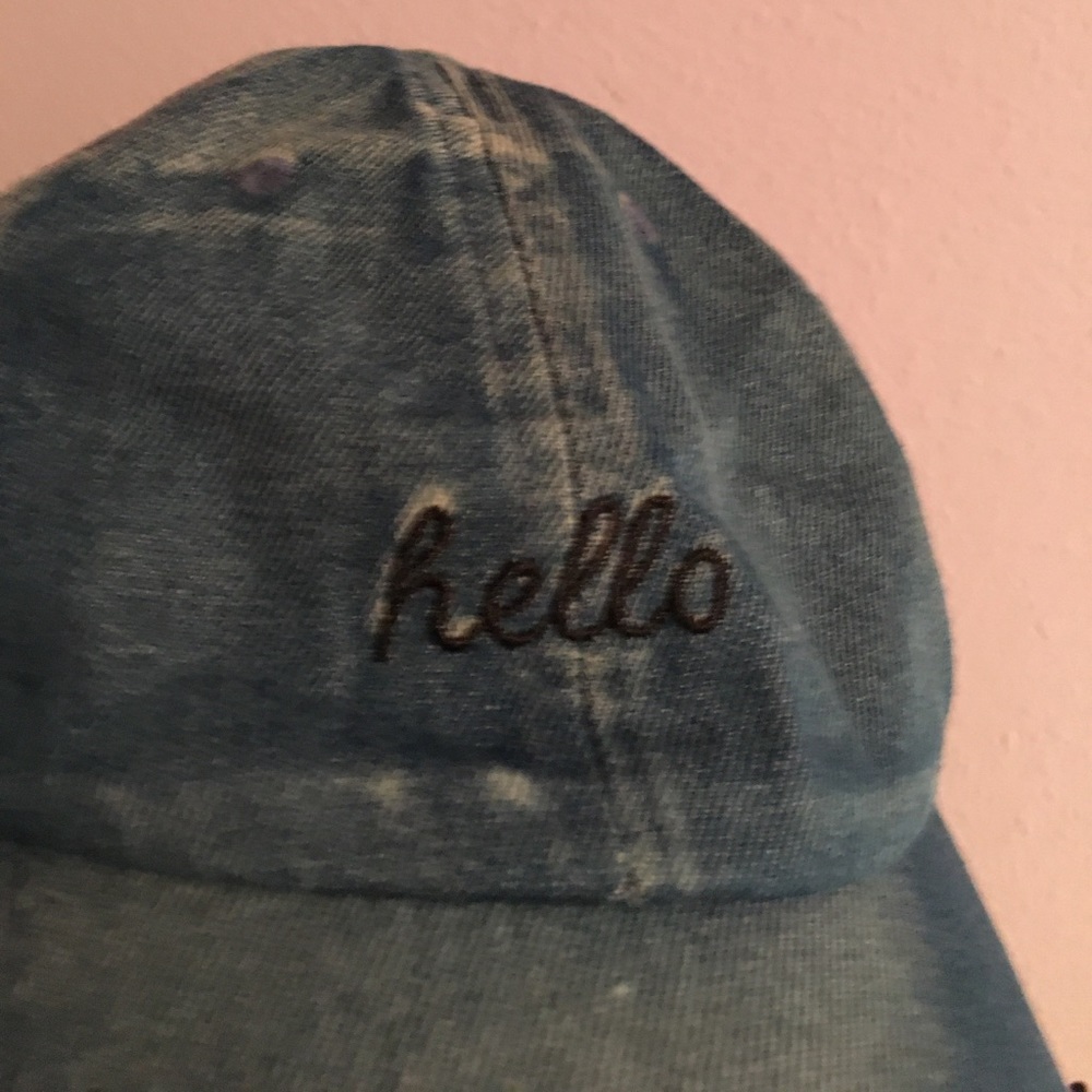 Denim Hello Baseball Cap - Picture 2 of 5
